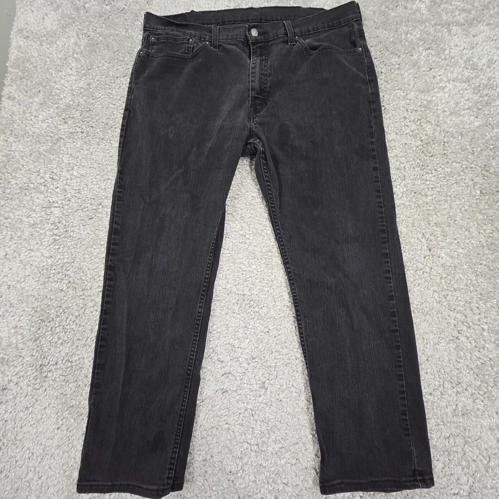 Levi's 559 Relaxed Straight Jeans Mens 38x30 (fits 39x27.5) Black Denim Grunge